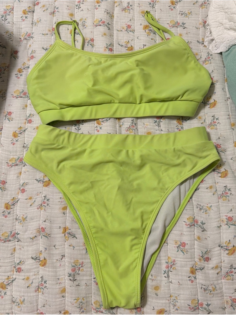 Neon Lime Two-Piece Bikini Set
